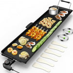 Electric Teppanyaki Table Top Grill Griddle with Adjustable Temperature