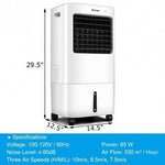Evaporative Portable Air Cooler Fan w/ Remote Control-White