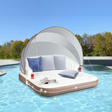 Inflatable Pool Float Lounge Swimming Raft - Color: White